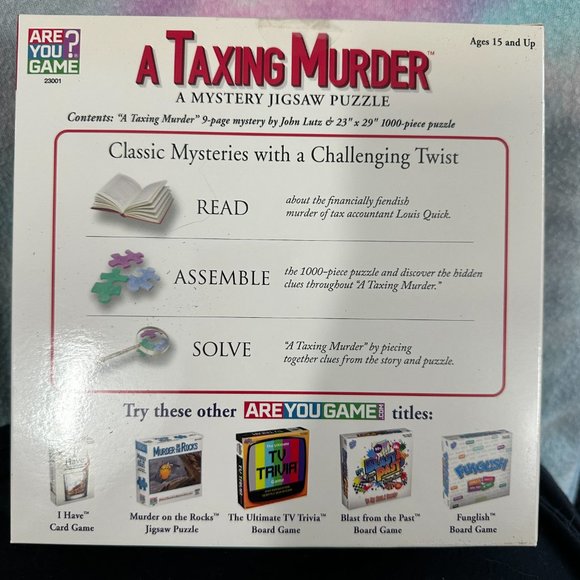 A Taxing Murder Classic Mystery Jigsaw Puzzle - 1000 Piece Puzzle - Picture 2 of 2